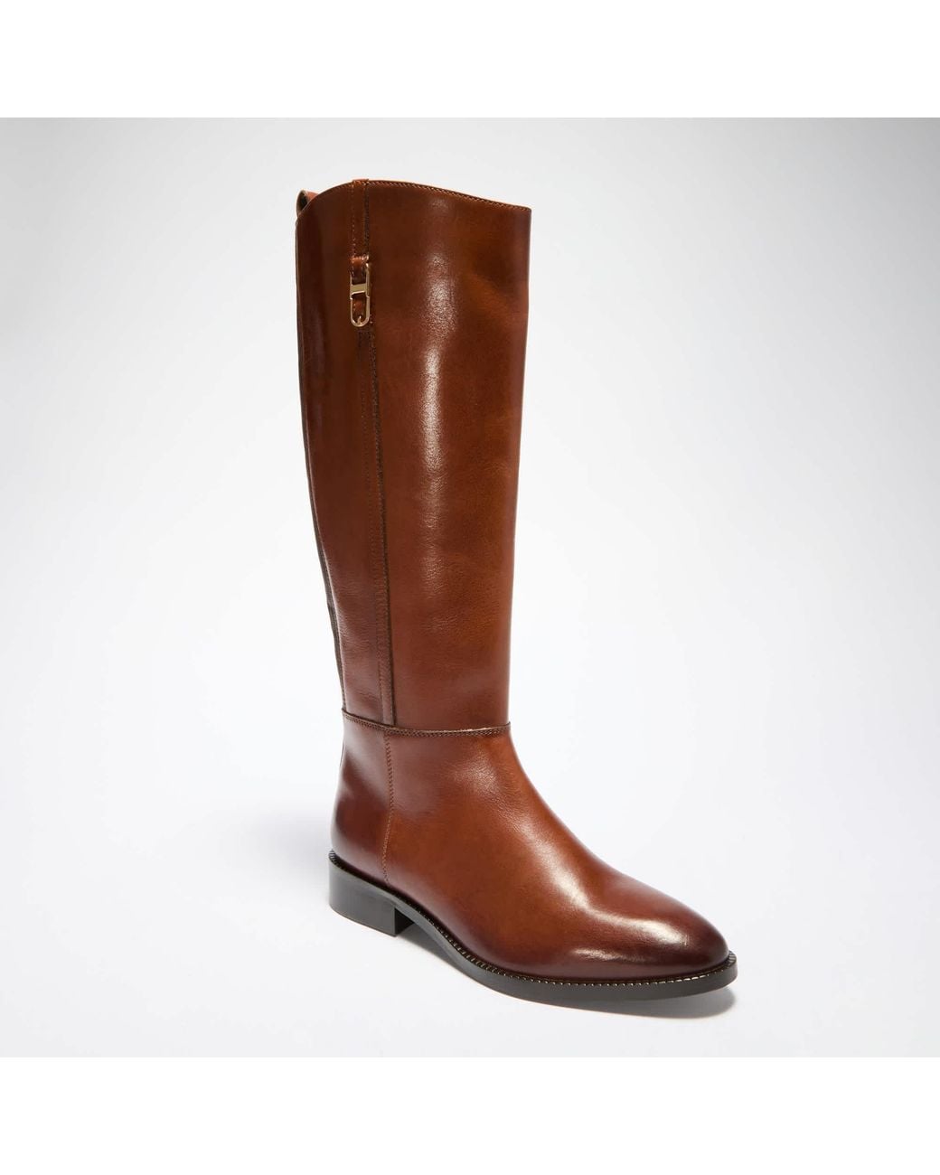 Dune Brown Tanvie Leather Knee-High Boots