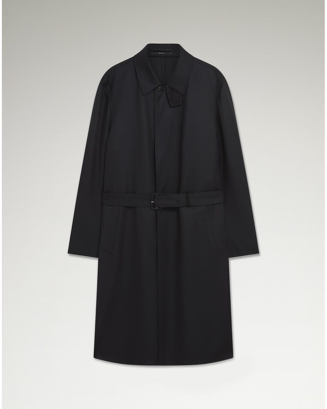 dunhill Luxury Wool Super 180's Balmacaan Coat in Black for