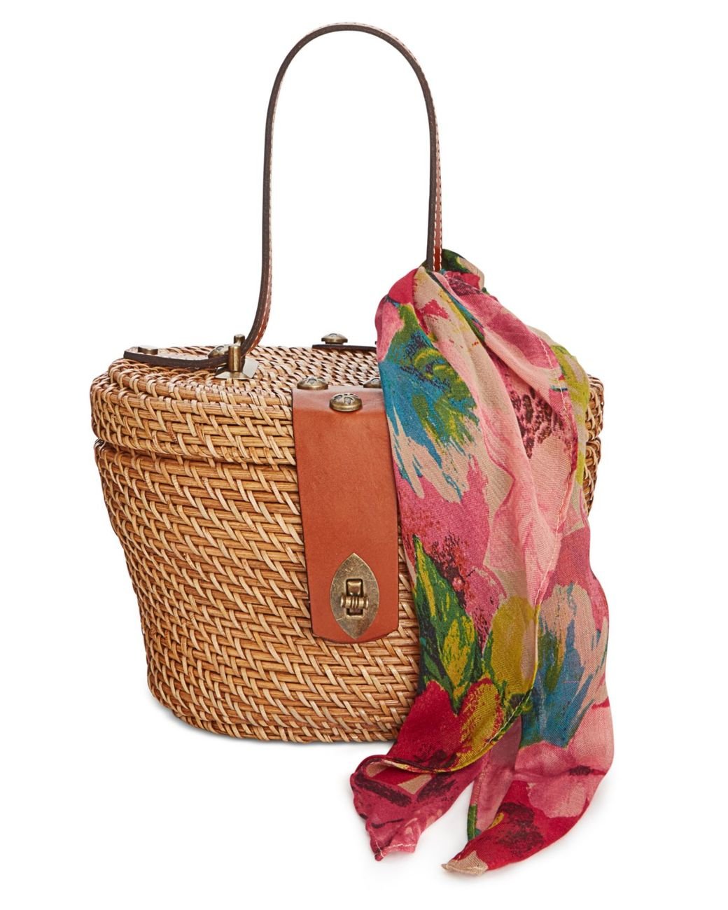 Patricia Nash Caselle Rattan Basket Bag in Brown Lyst