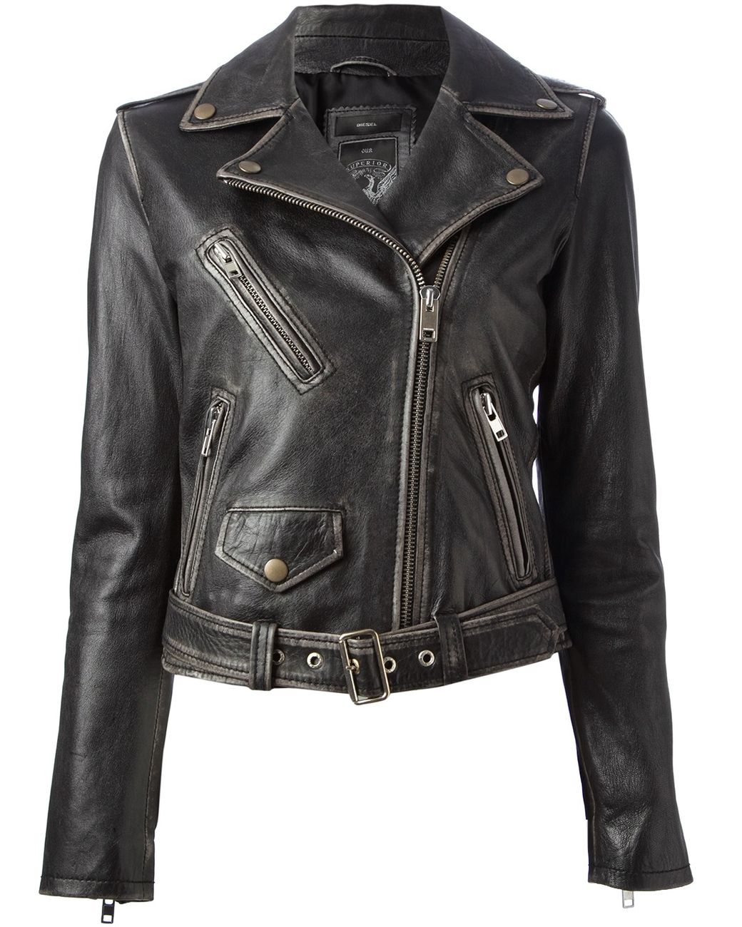 DIESEL Wolf Biker Jacket in Black Lyst