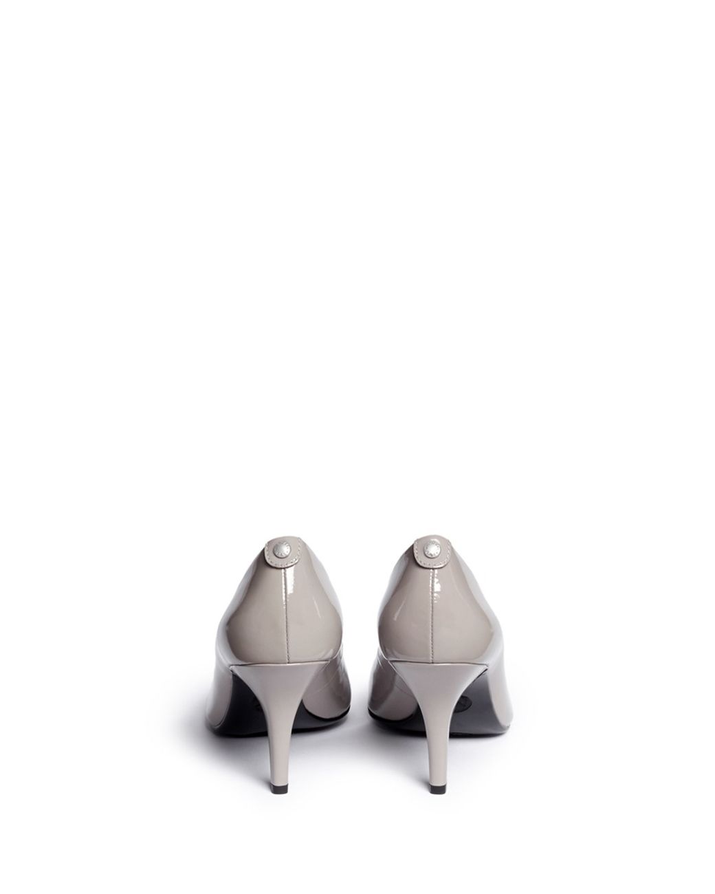 Gray patent 2025 leather heels