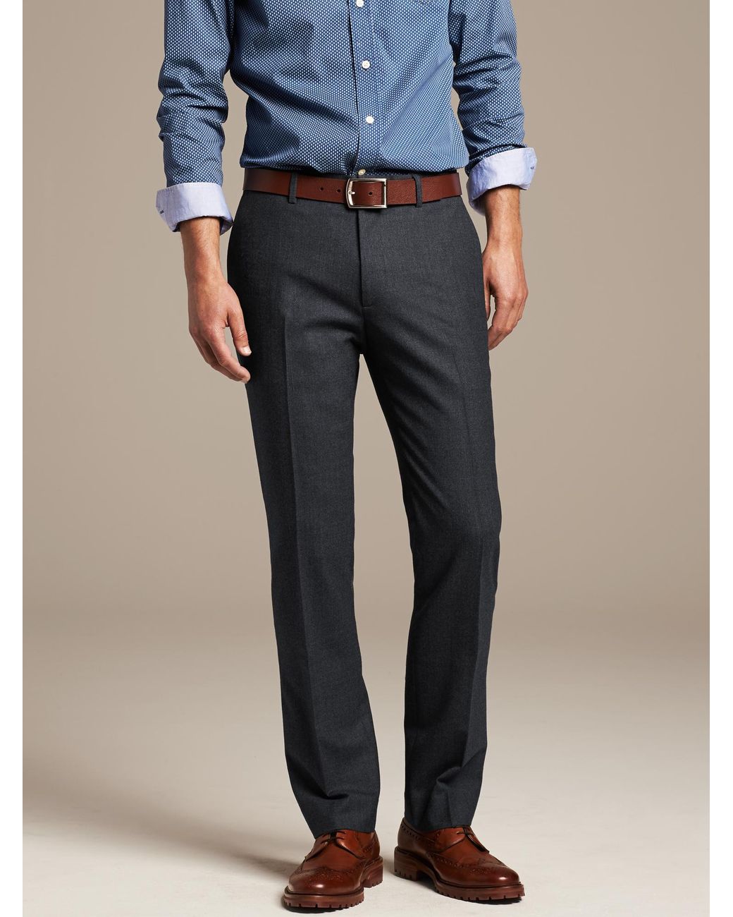 Flannel Dress Pant in Navy 