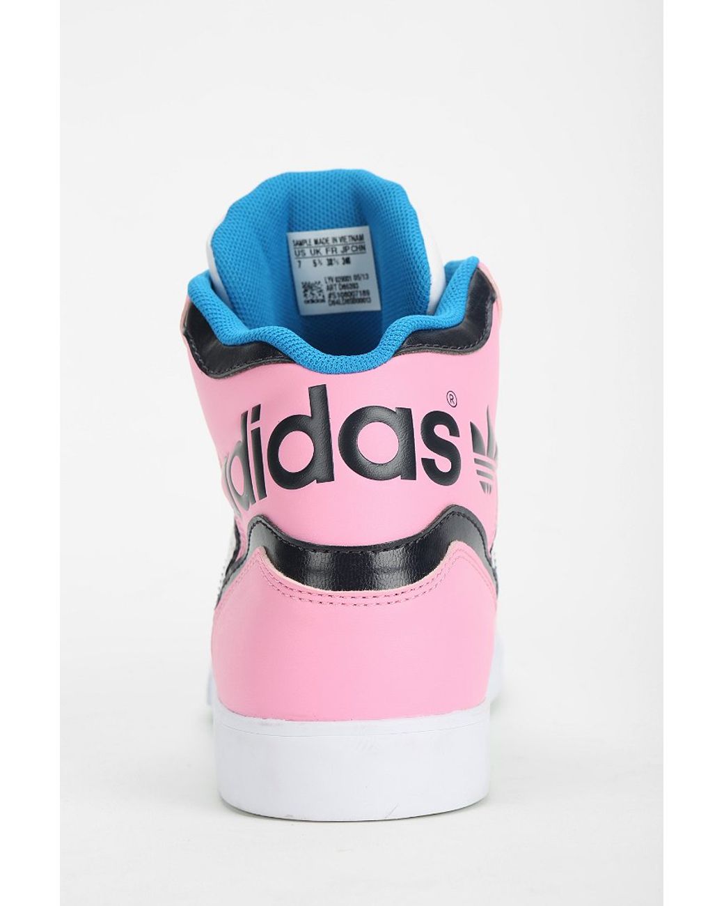 adidas Women's Pink Originals Extaball Leather High-Top Sneaker