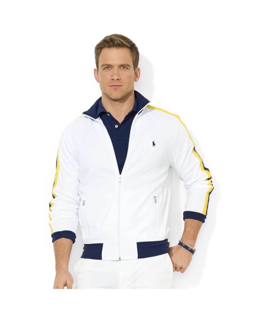 Ralph Lauren Polo Cotton Interlock Track Jacket in White for Men | Lyst