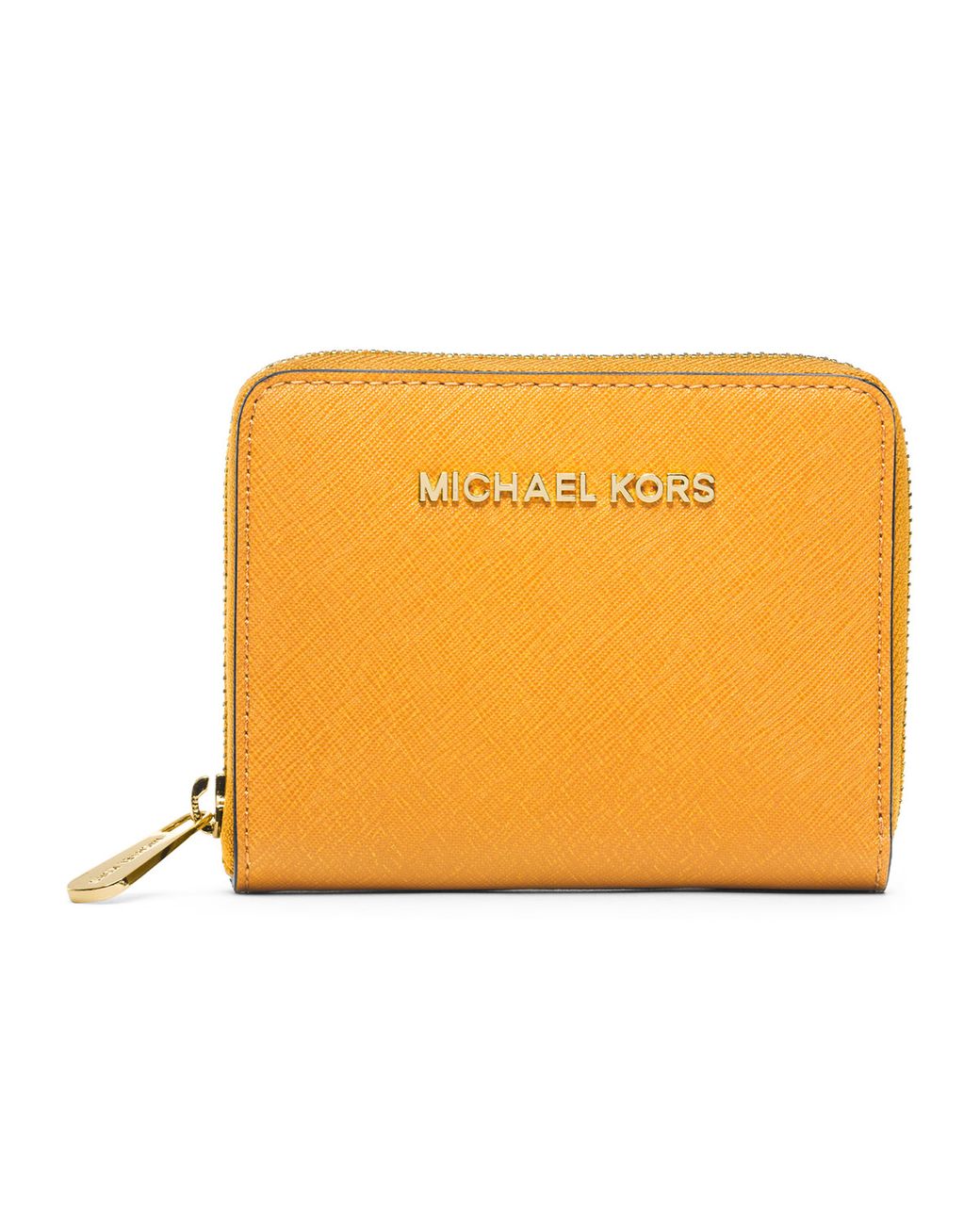 Michael Kors Michael Medium Jet Set Travel Ziparound Wallet in Orange | Lyst