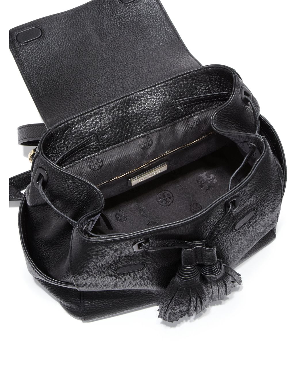 Tory Burch black leather Thea mini backpack – My Girlfriend's Wardrobe LLC