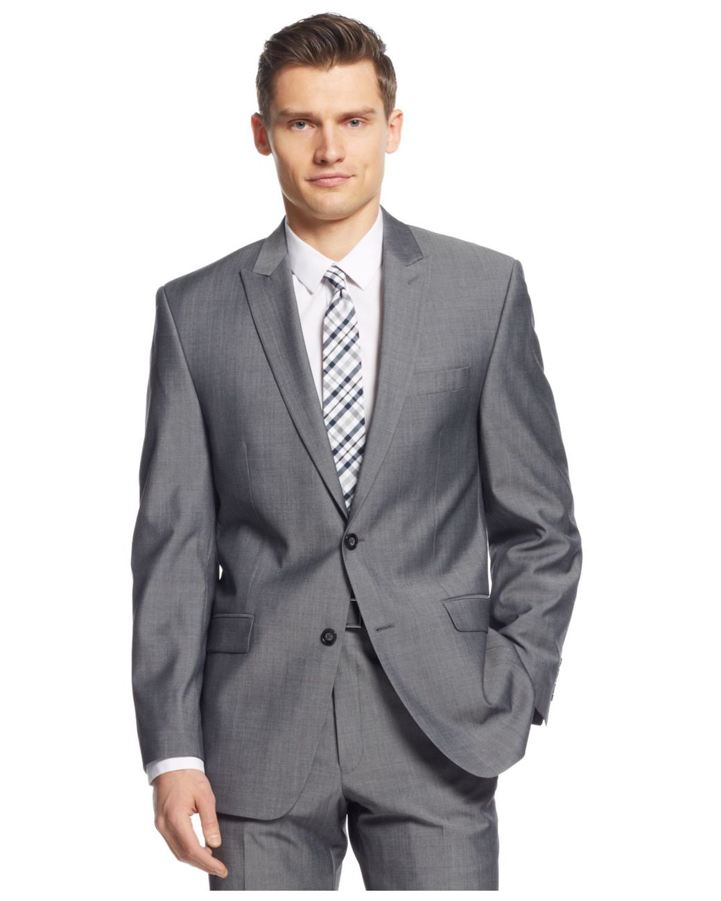 Calvin Klein Grey Sharkskin Slim-fit Suit in Gray for Men | Lyst Calvin Klein Grey Sharkskin Slim-fit Suit in Gray for Men | Lyst