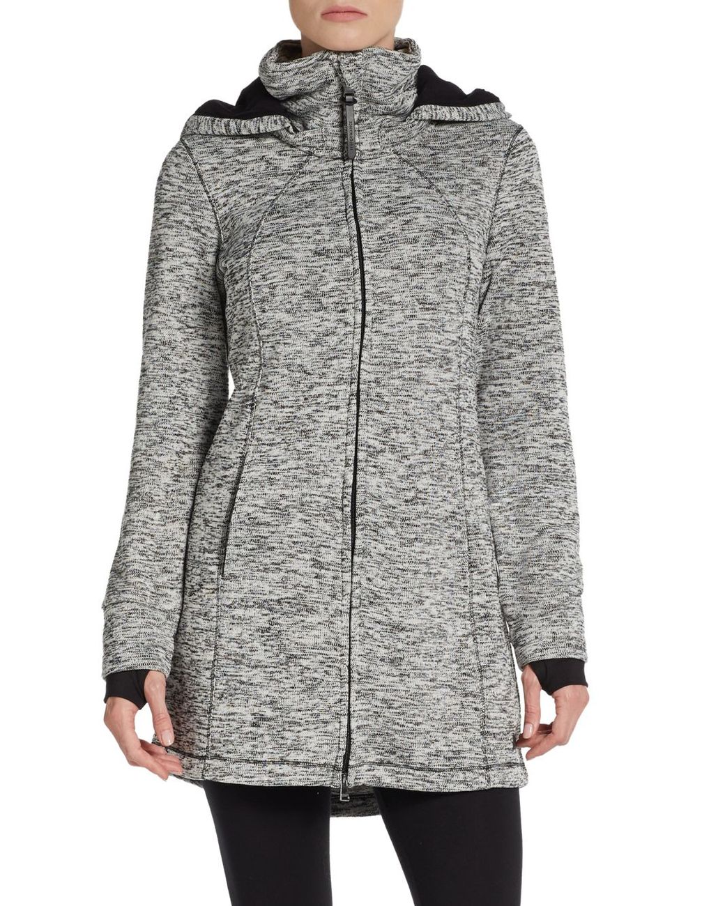 Calvin Klein Marled Hooded Performance Jacket in Gray