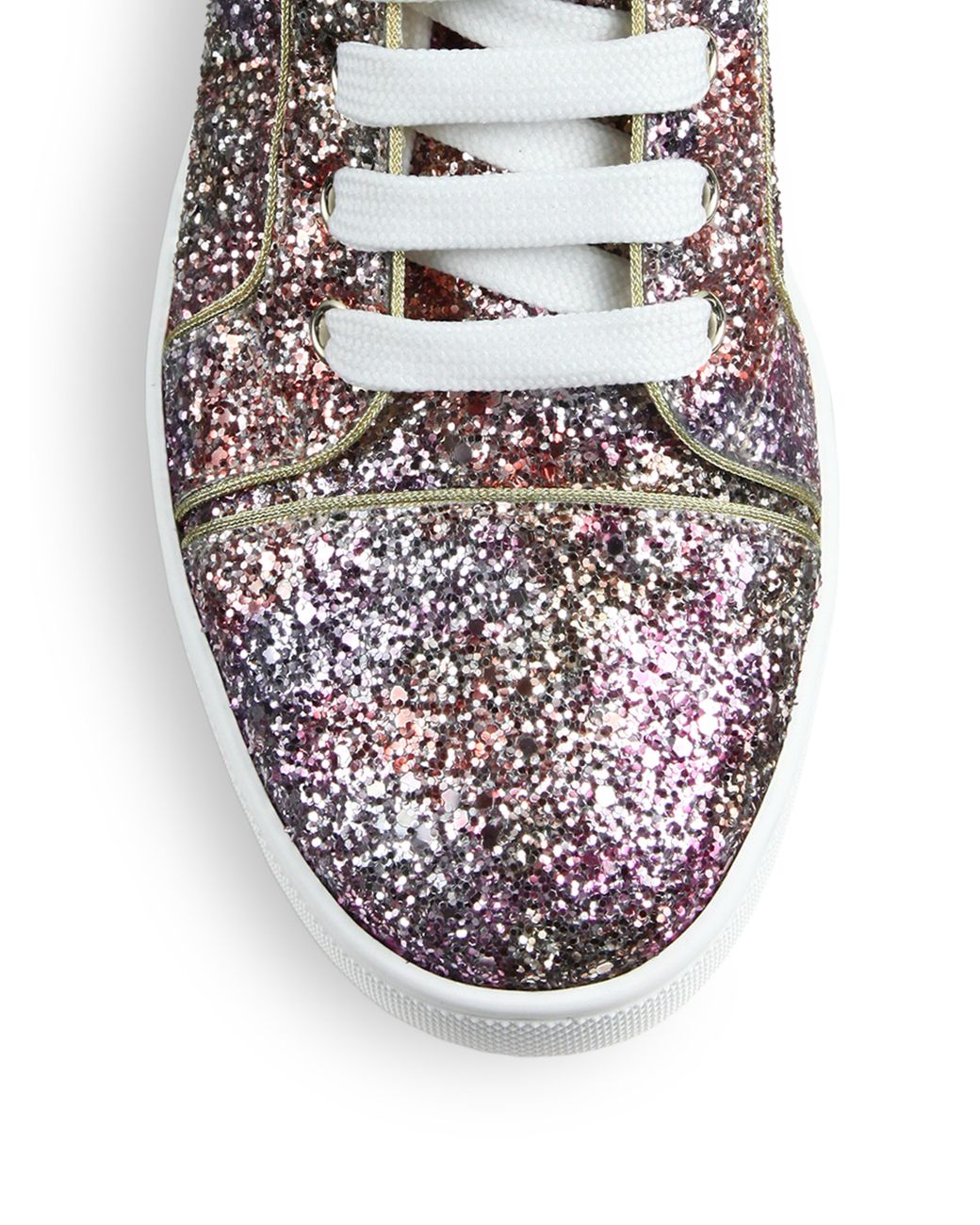 Christian Louboutin Bip Bip Glitter High-top Sneakers in Pink | Lyst