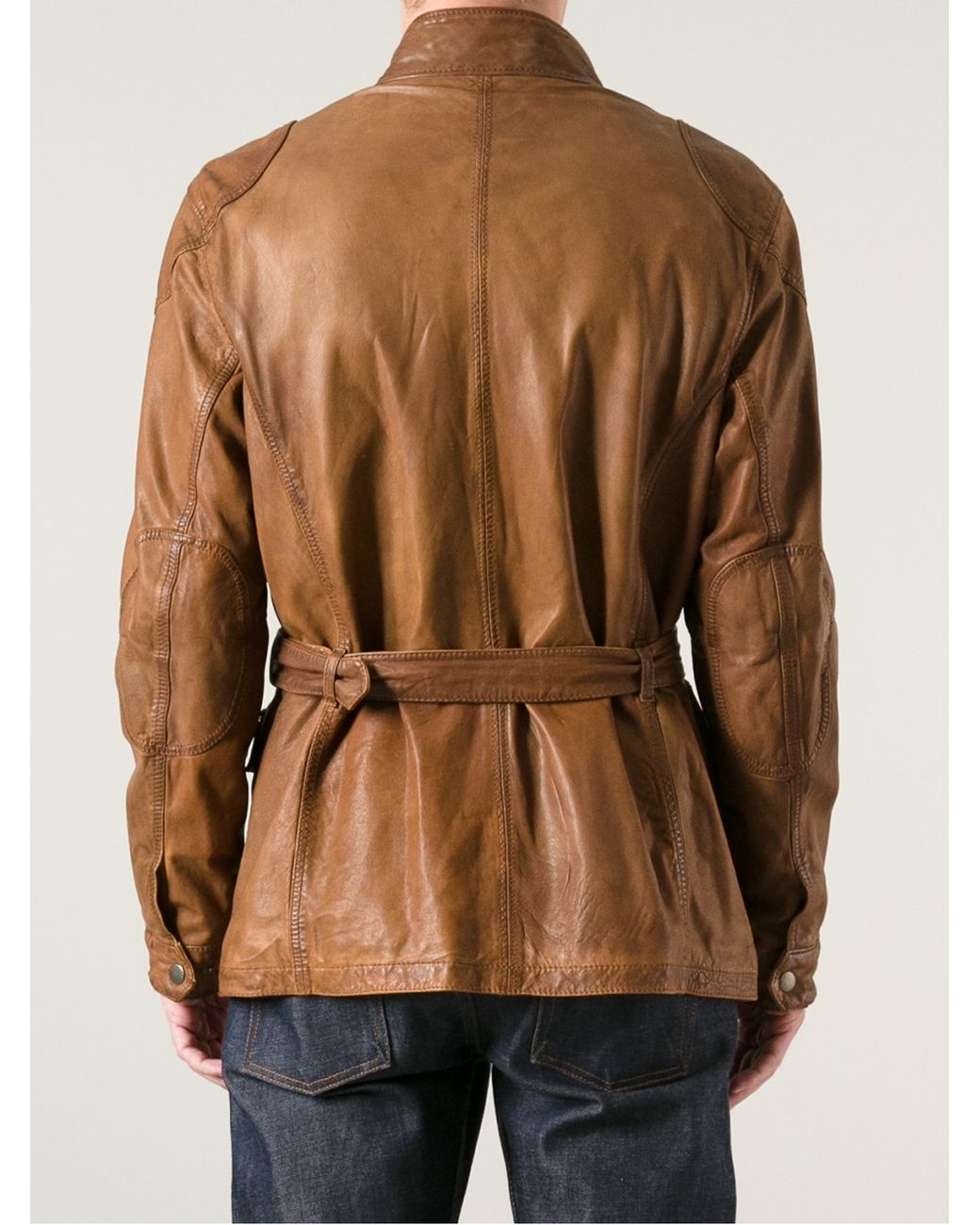 Hackett Hackett Leather Jacket in Brown for Men Lyst