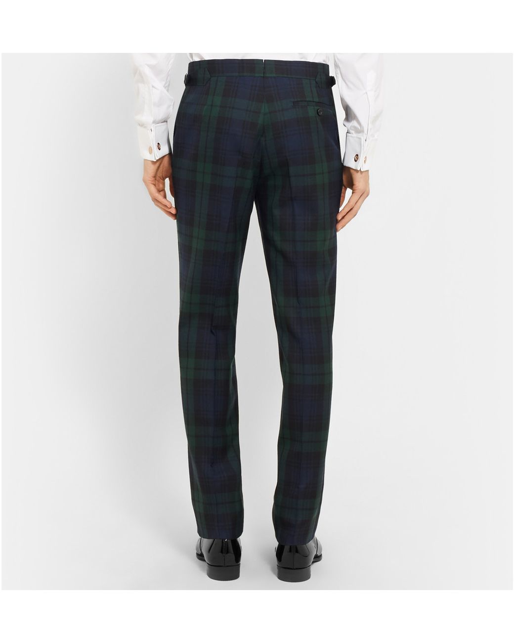 Tartan Wool Trousers in Blue for Men 