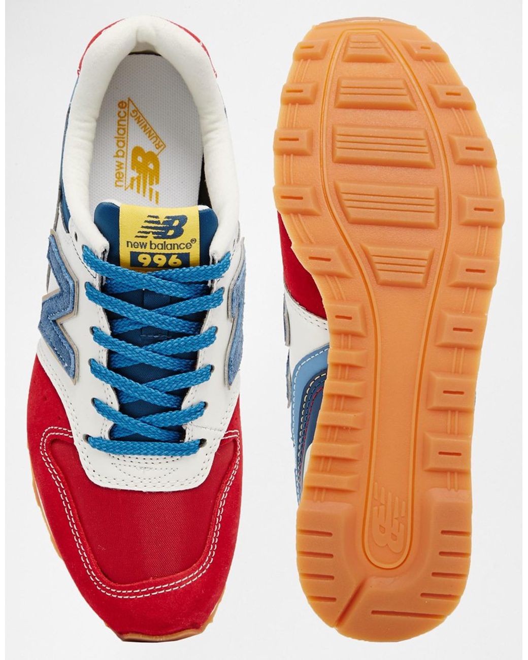 New Balance 996 Suede Red White Blue Sneakers | Lyst