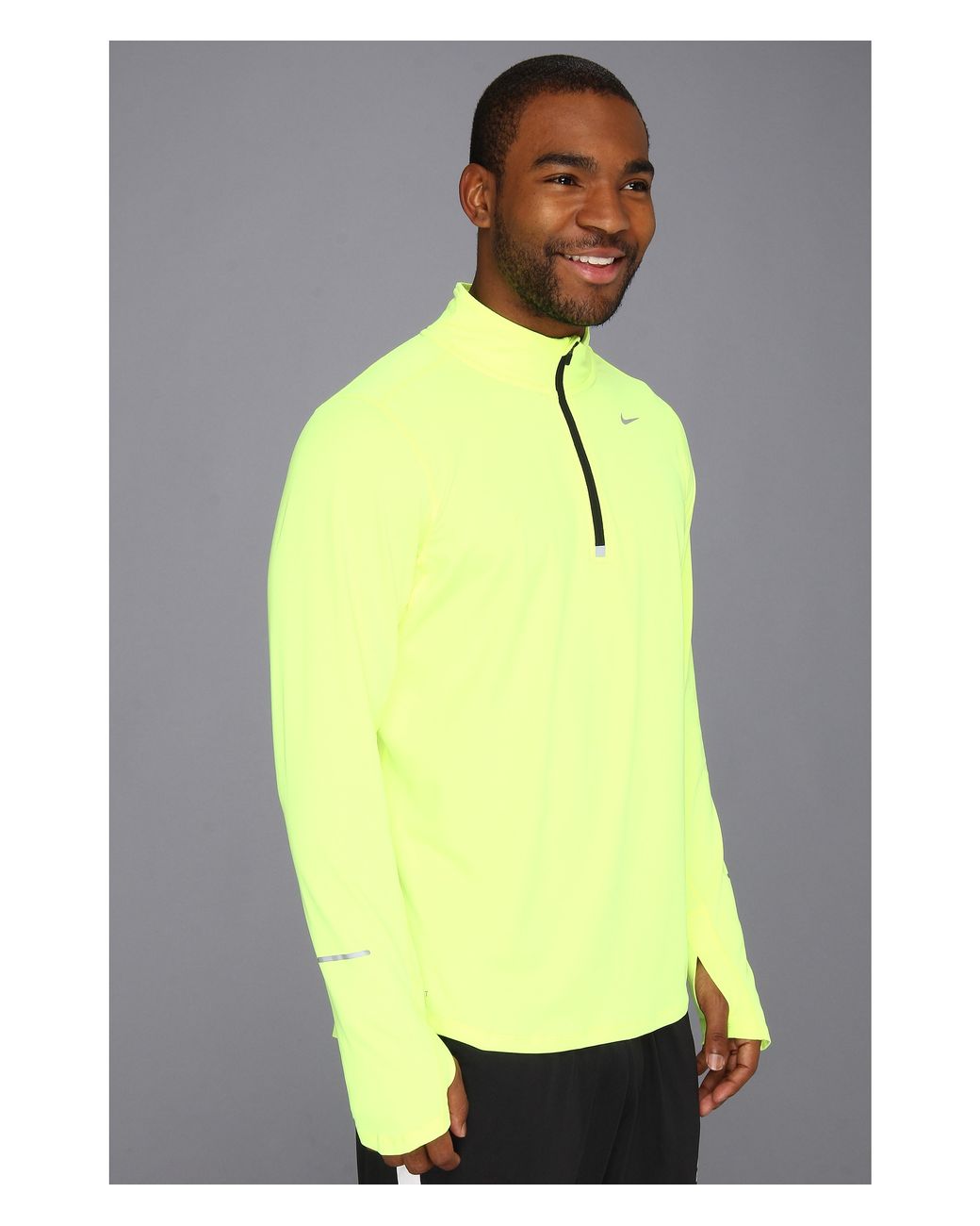 Neon yellow nike sales half zip
