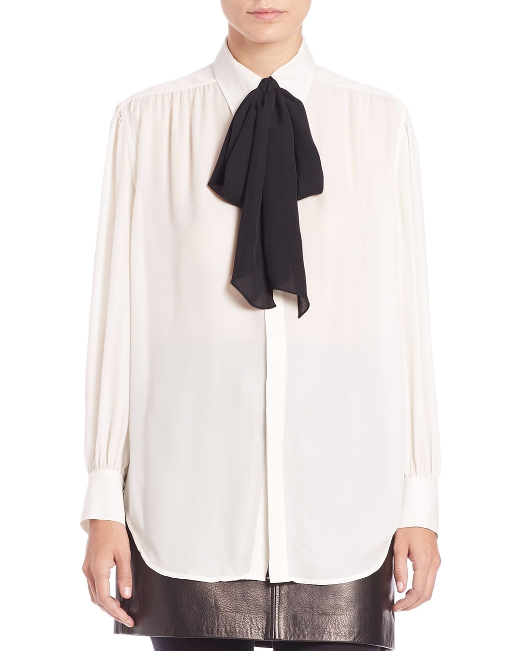 ralph lauren tie neck blouse