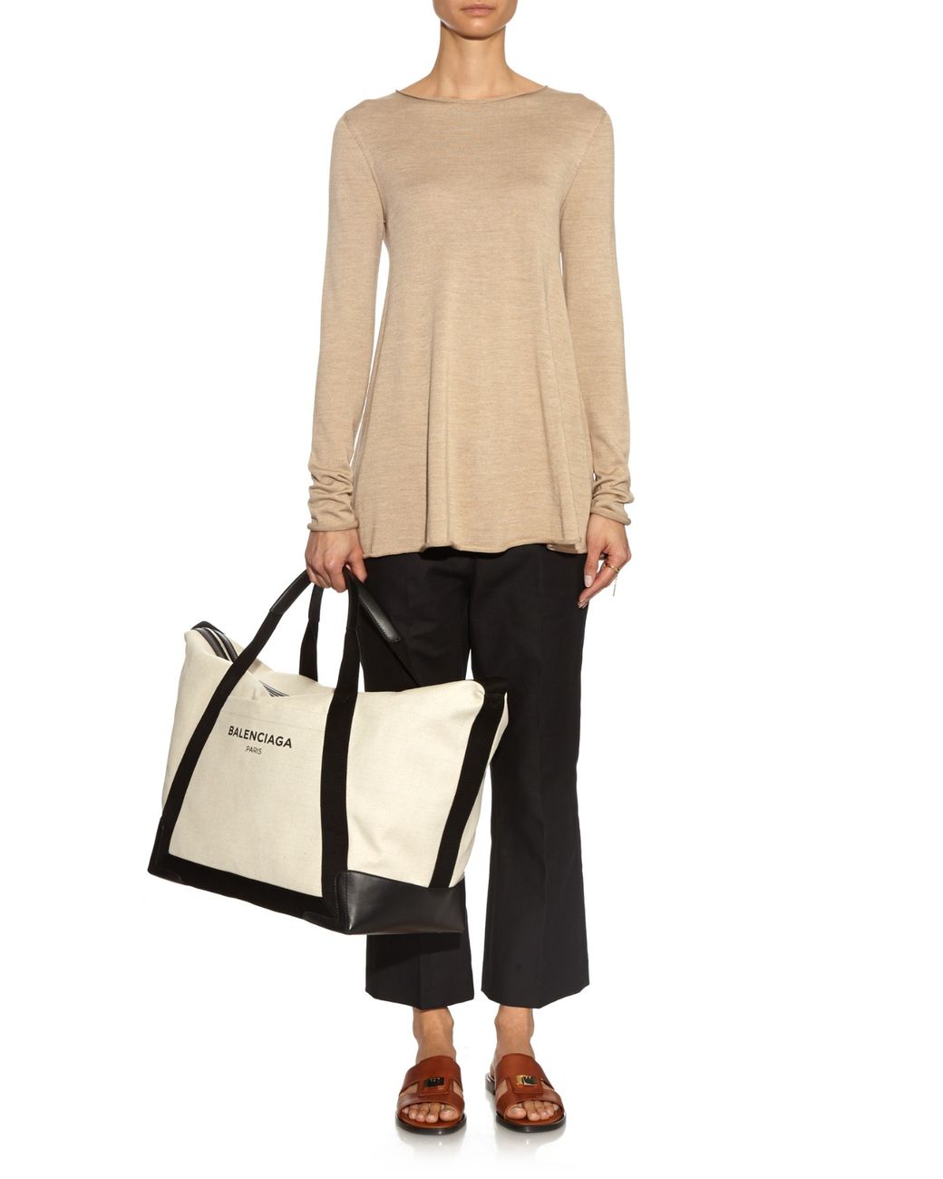 Balenciaga Ligne Large Cotton-Canvas Weekender Bag in Black | Lyst