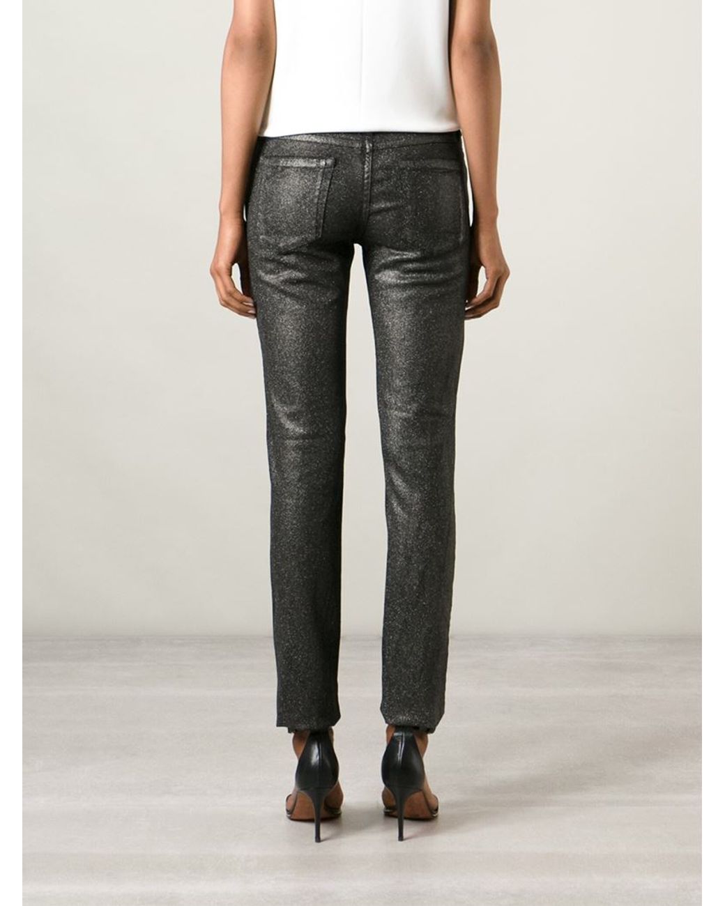 Diesel Black Gold Glitter Coated Slim Jeans in Black Lyst