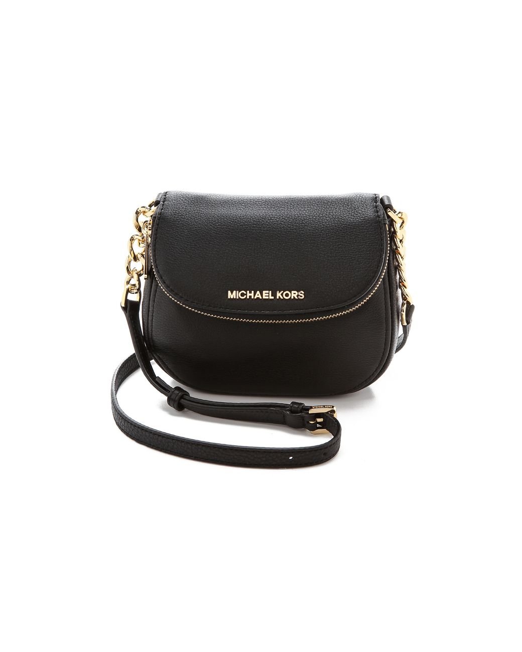 MICHAEL Michael Kors Bedford Flap Cross Body Bag Luggage in Black | Lyst