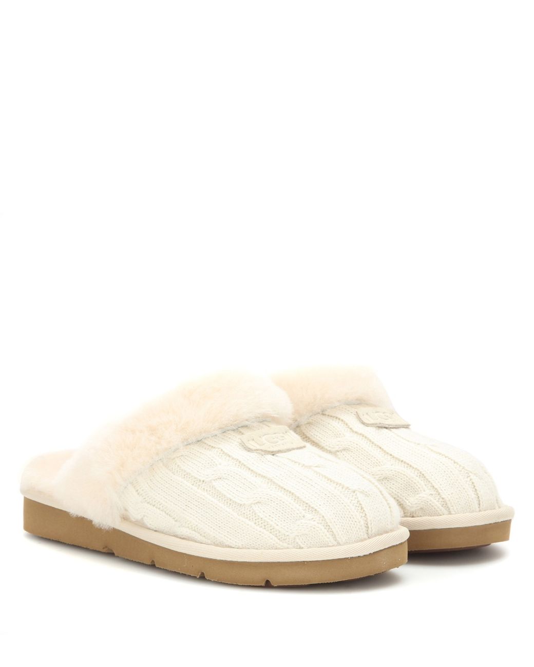 UGG Cozy Knit Slippers in White | Lyst