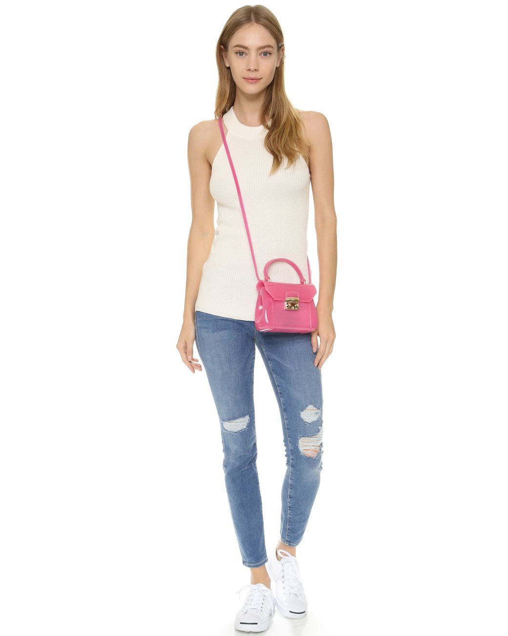 naakt Staat impuls Furla Candy Bon Bon Mini Cross Body Bag in Pink | Lyst