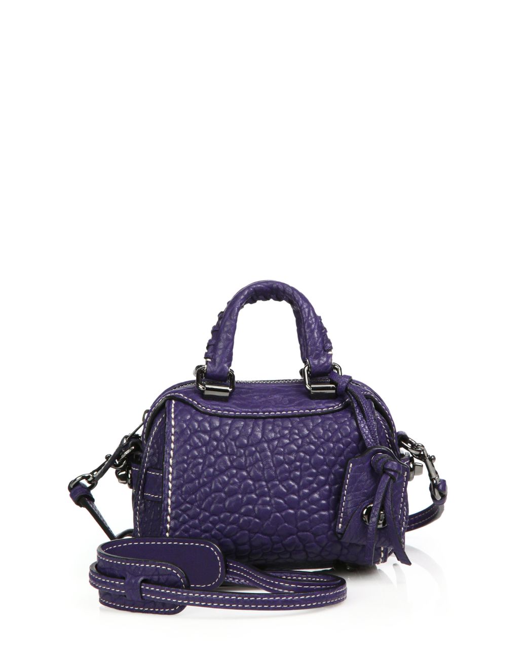 COACH Ace 14 Bubble Leather Satchel in Purple | Lyst
