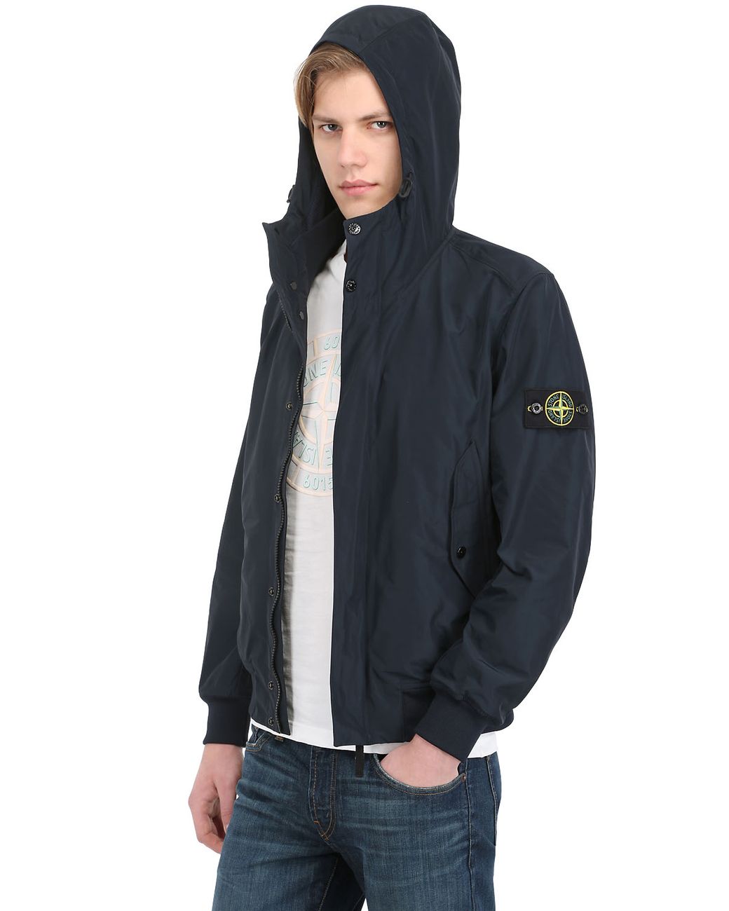 Stone Island Micro Reps Casual Jacket in Navy (Blue) for Men | Lyst