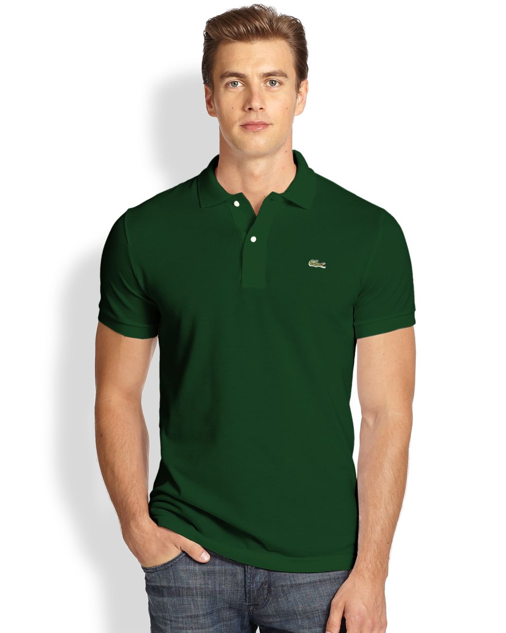 hypotheek Overjas Zonnig Lacoste Slim-Fit Polo in Green for Men | Lyst