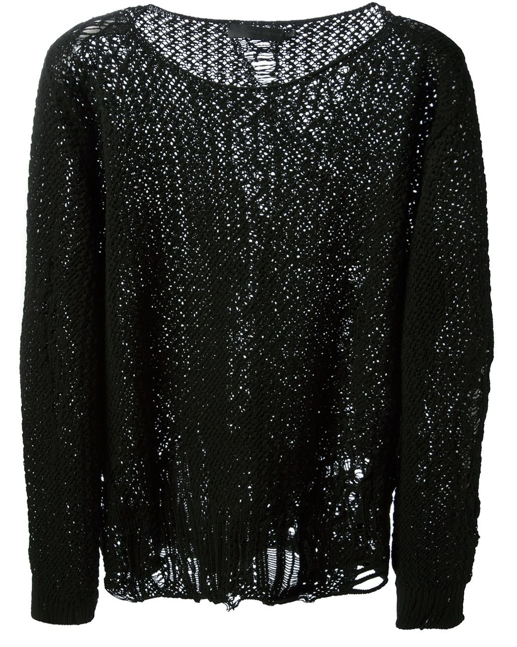 Alexander McQueen Distressed Sweater in Black for Men | Lyst