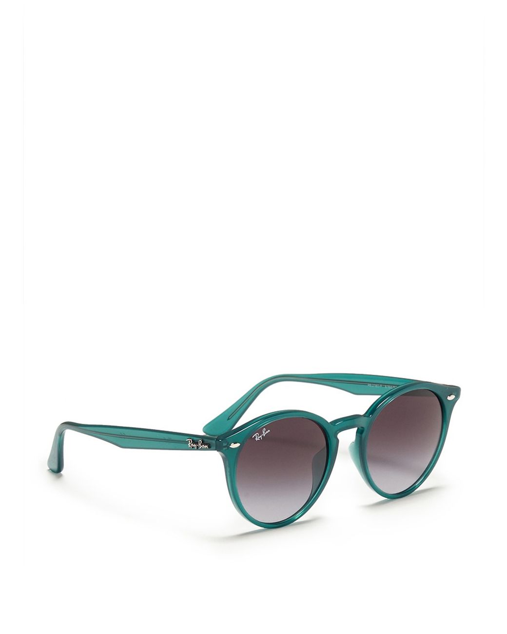 Ray-Ban 'rb2180' Round Frame Acetate Sunglasses in Green | Lyst