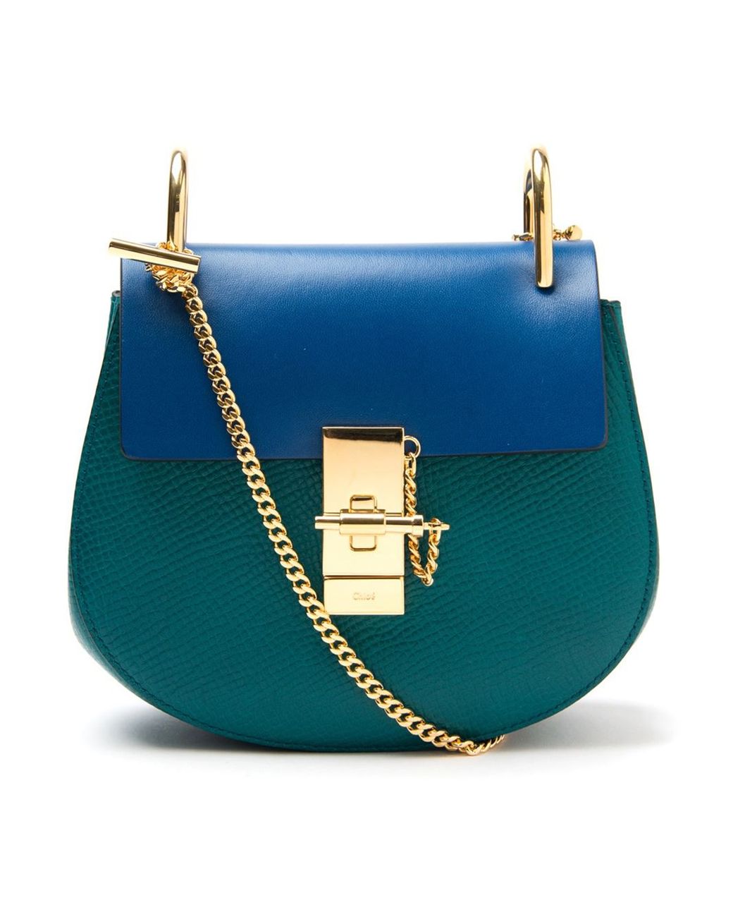 Chloé Drew Mini Leather Cross-Body Bag in Blue | Lyst
