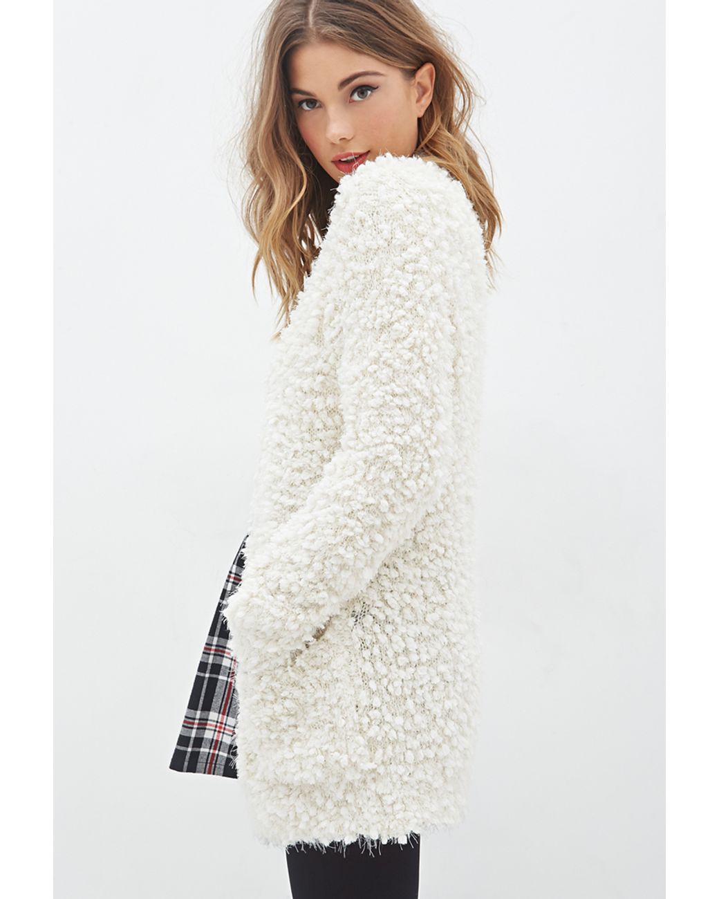 Forever 21 Fuzzy Popcorn Knit Cardigan 