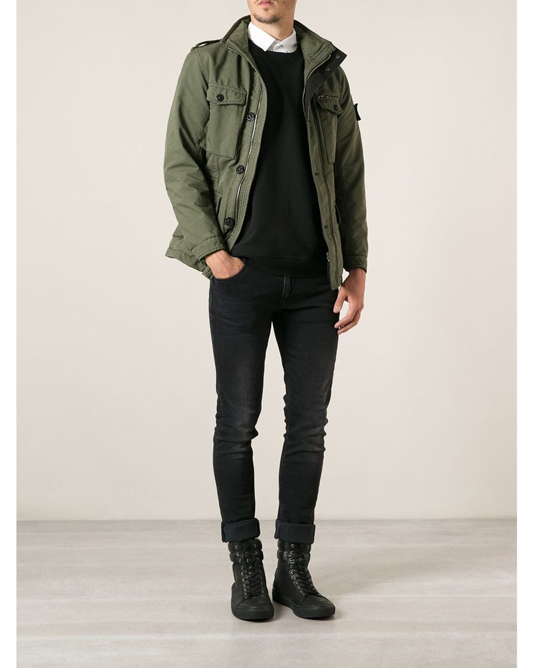 Stone Island Military Jacket in Green for Men | Lyst UK
