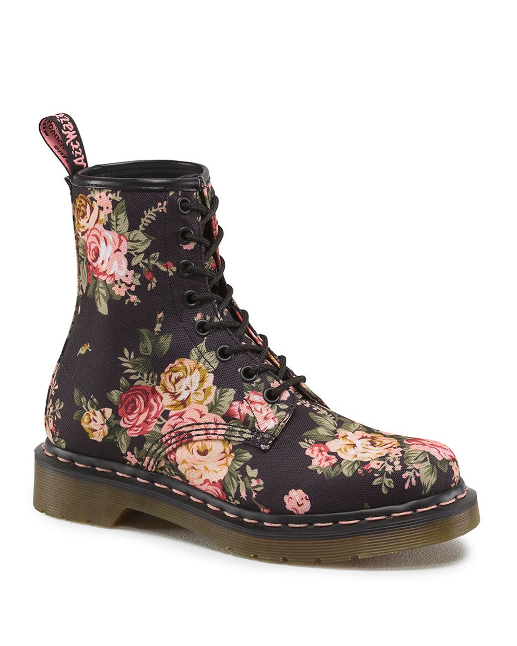 Dr. Martens Canvas 1460 W Floral Printed Boots in Black | Lyst