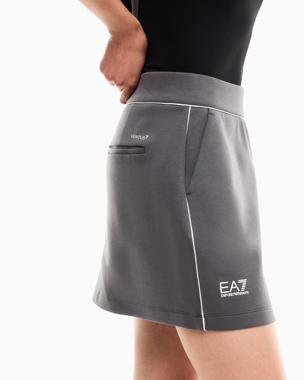 EA7 Gray Skirt Golf Pro Regular Fit Cotton-Blend Jersey
