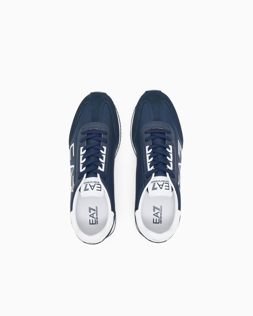 EA7 Blue Fabric Sneaker With Suede Inserts Vintage