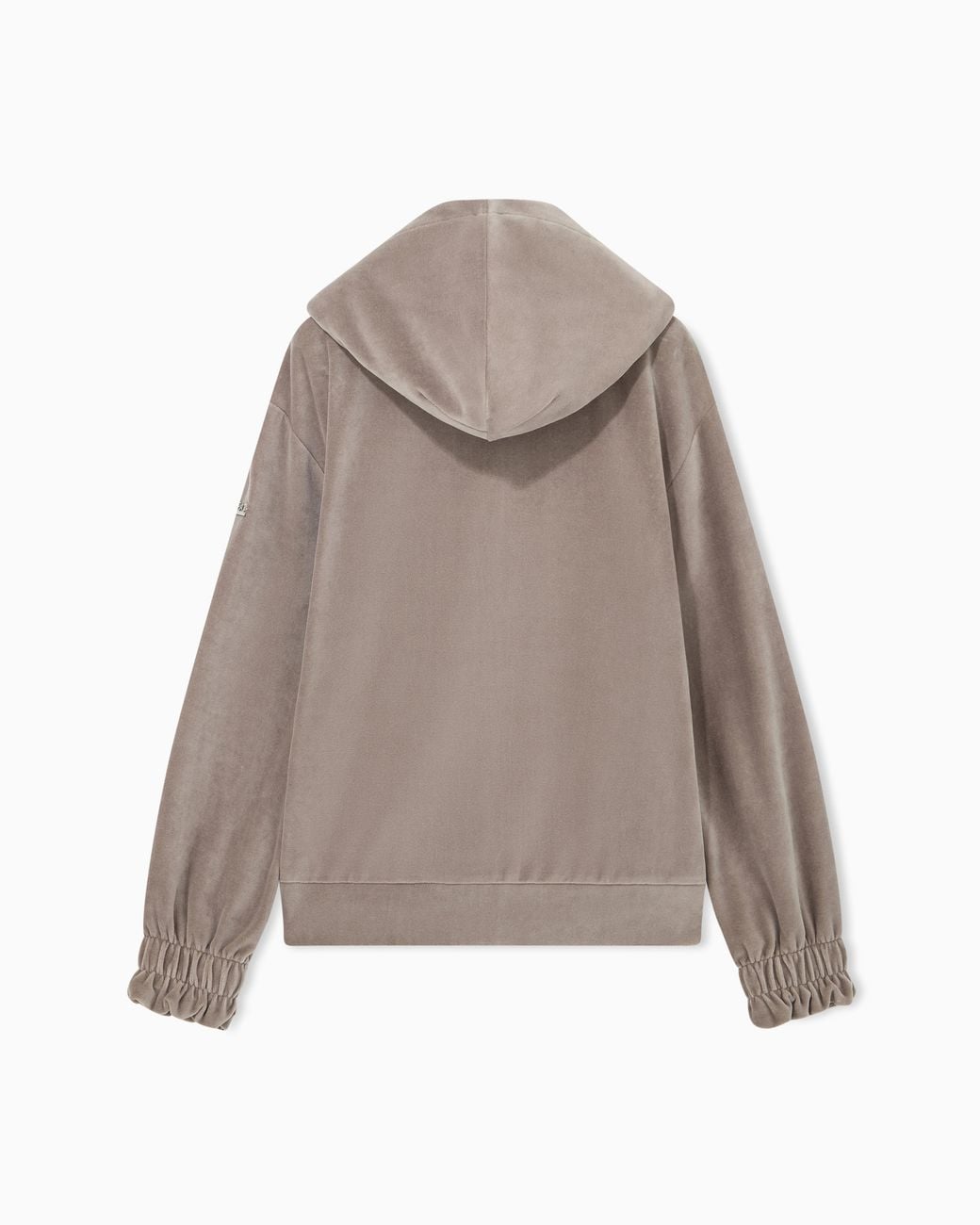 EA7 Gray Regular Fit Full-Zip Hoodie Athletic Velour