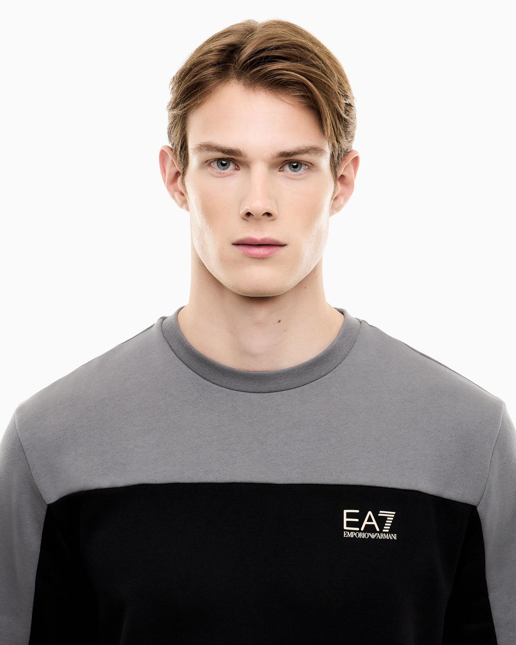 EA7 Black Jersey Sweatshirt Athletic Cotton Regular Fit for men