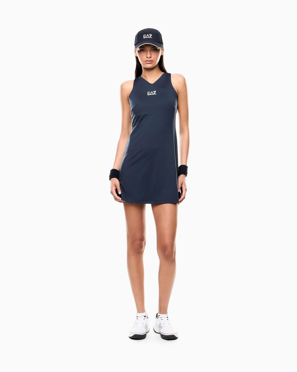 EA7 Blue Ventus Dress With Mesh Back And Matching Shorts Tennis Pro