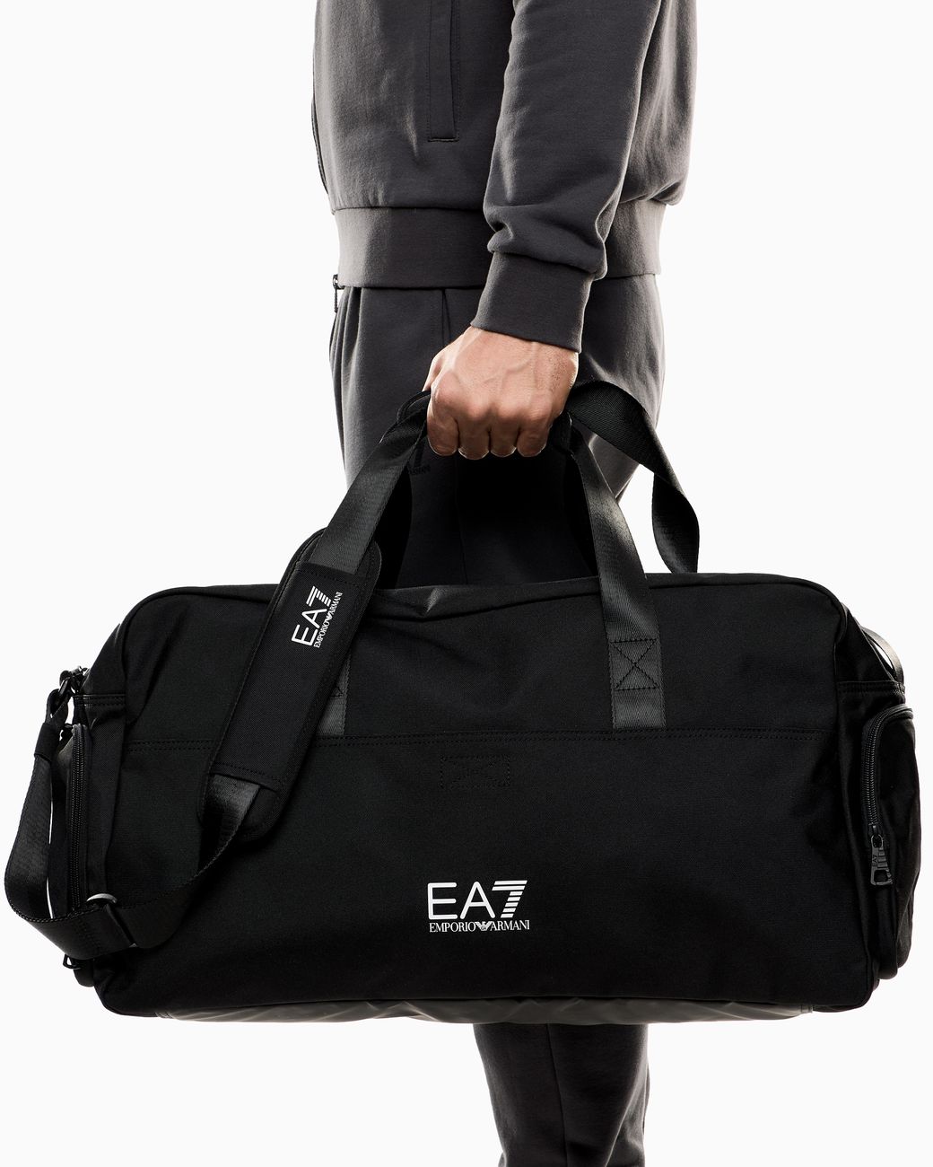 EA7 Black Train Core Medium Gym Bag With Oversized Logo