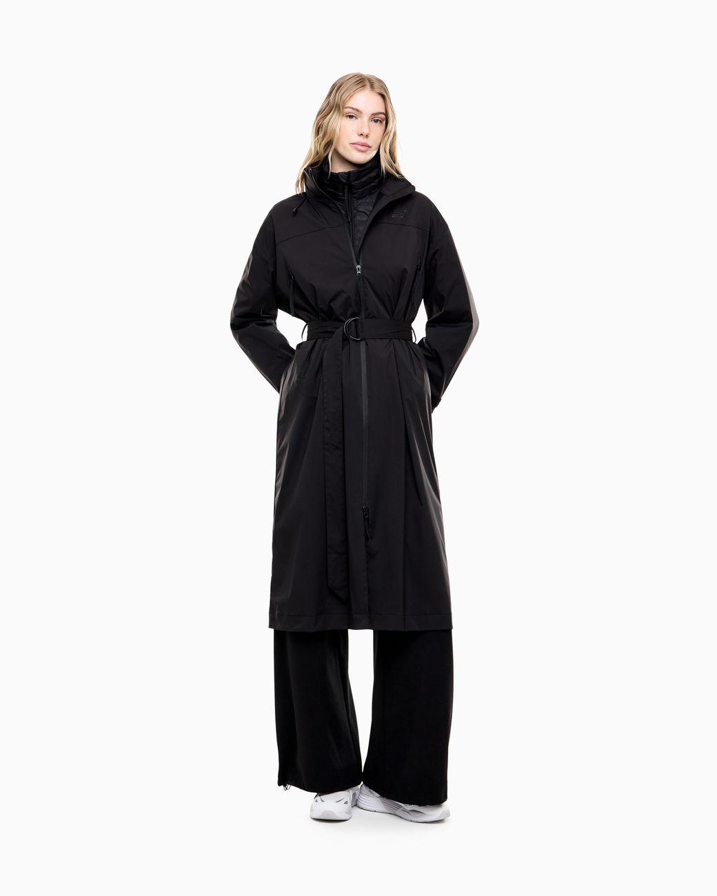 EA7 Blue Trench Two-In-One Jacket Regular Fit With Inner Padding