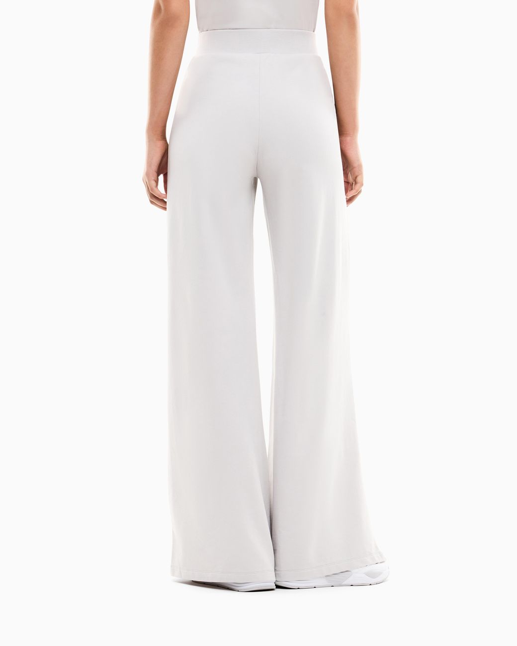 EA7 White Trousers Core Lady Regular Fit Cotton Jersey