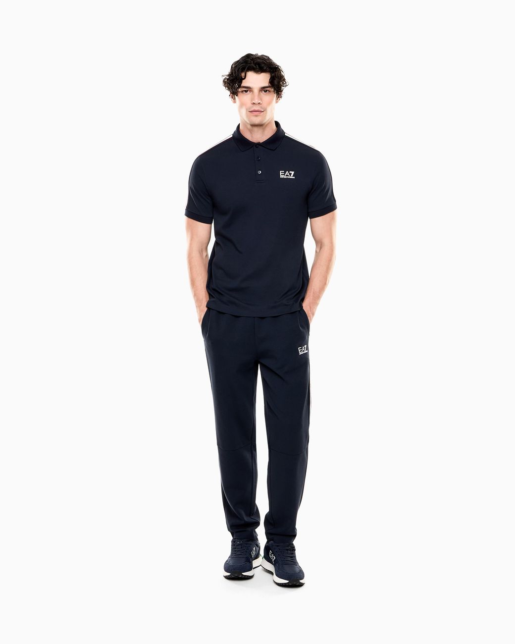 EA7 Blue Italian Spirit Cotton-Blend Joggers for men