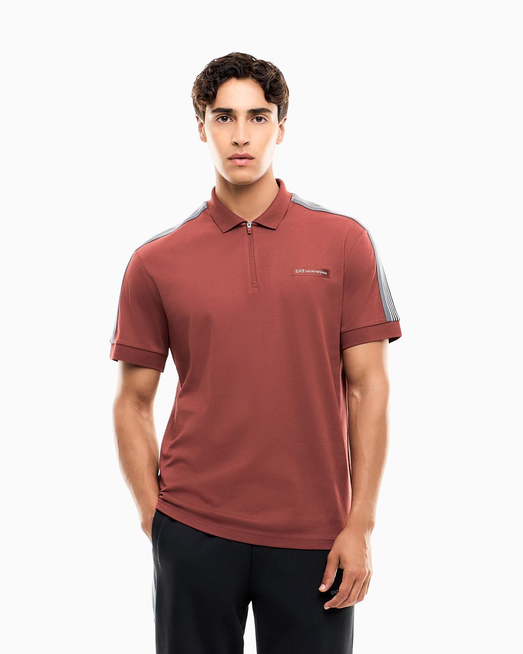 EA7 Red Polo Shirt Logo Series Regular Fit for men