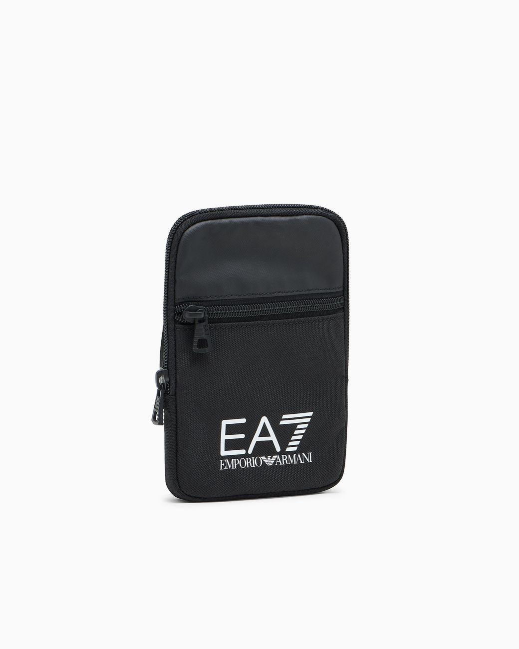 EA7 Black Adjustable Nylon Belt Bag With Front Pocket Logo Series