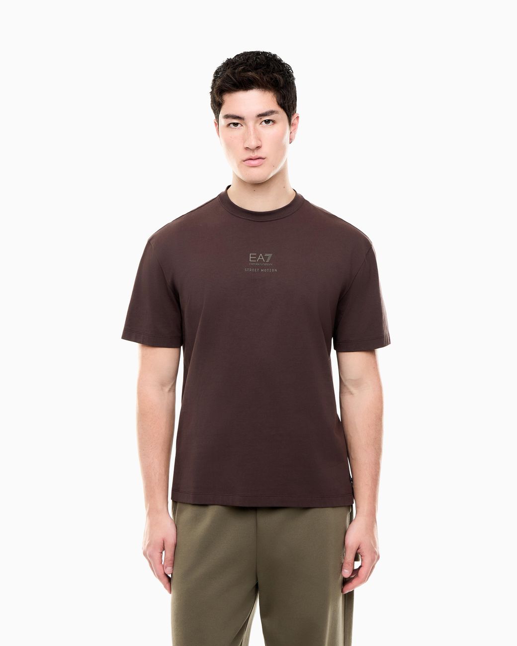 EA7 Brown Regular Fit T-Shirt Graphic Series for men