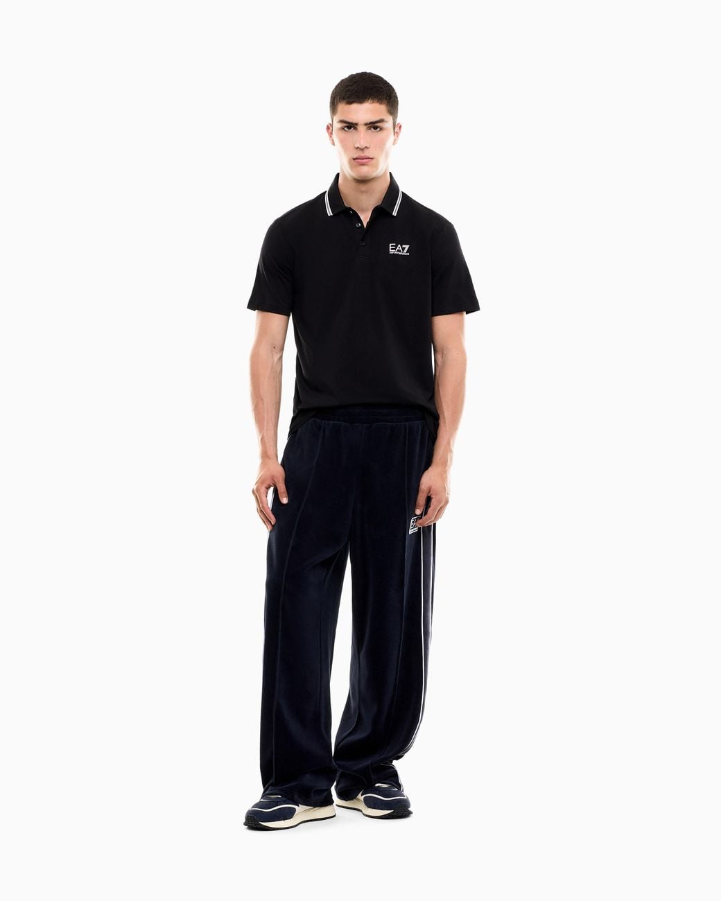 EA7 Black Regular Fit Polo Shirt Tennis Club for men