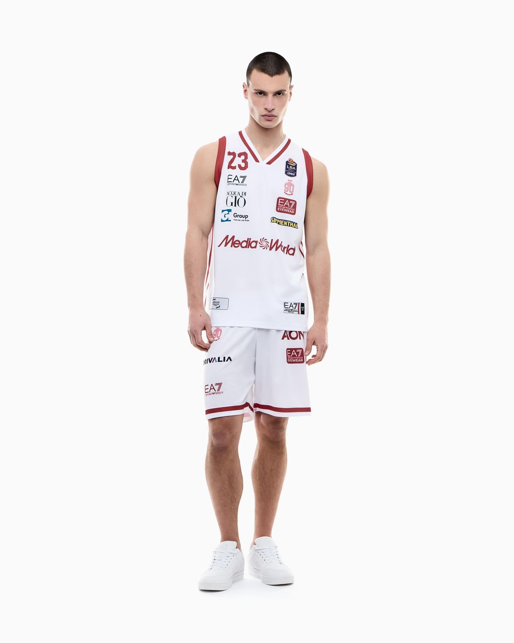 Canotta Replica Olimpia Milano Campionato 25/26 di EA7 in White da Uomo