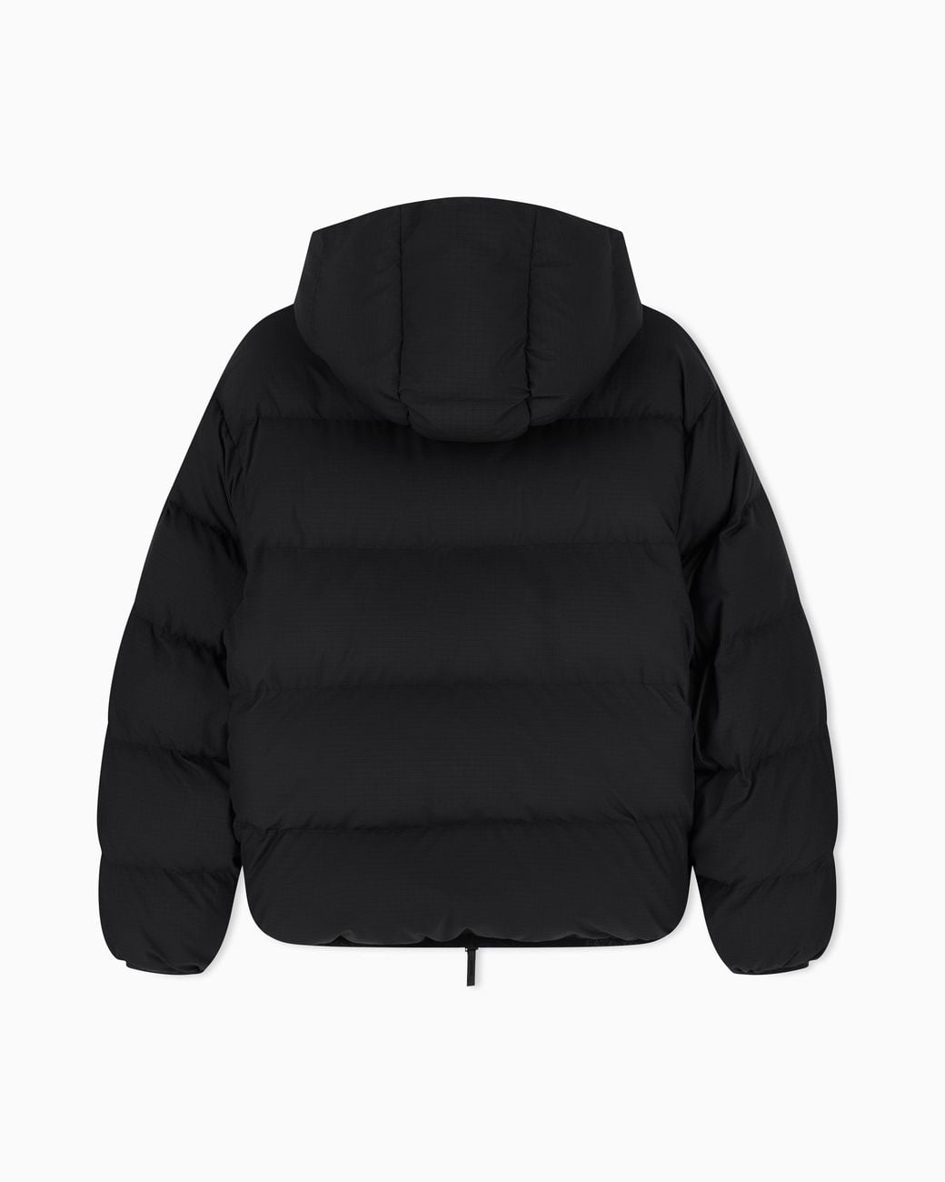 EA7 Black Oversized Padded Hooded Bomber Jacket With Graphics for men