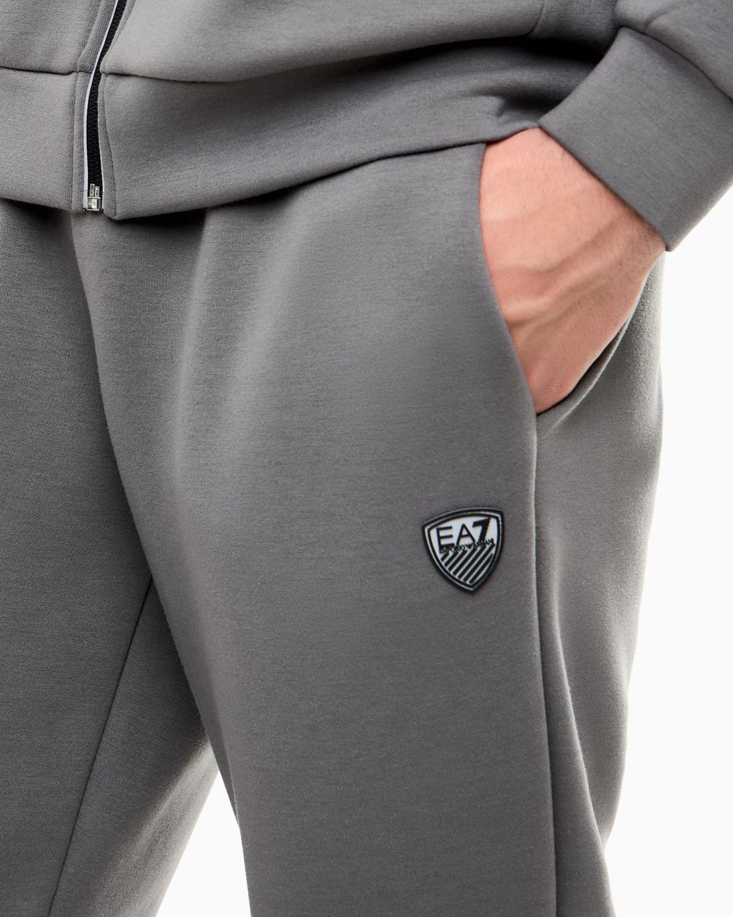 Tuta Premium Shield Fullzip di EA7 in Blue da Uomo