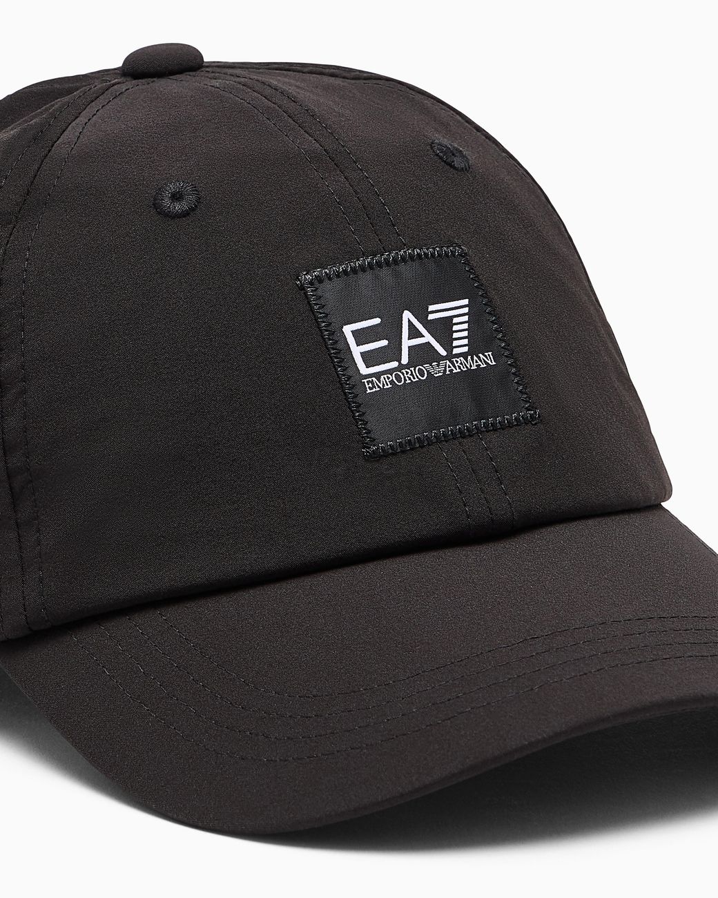 EA7 Black Cotton-Blend Baseball Cap