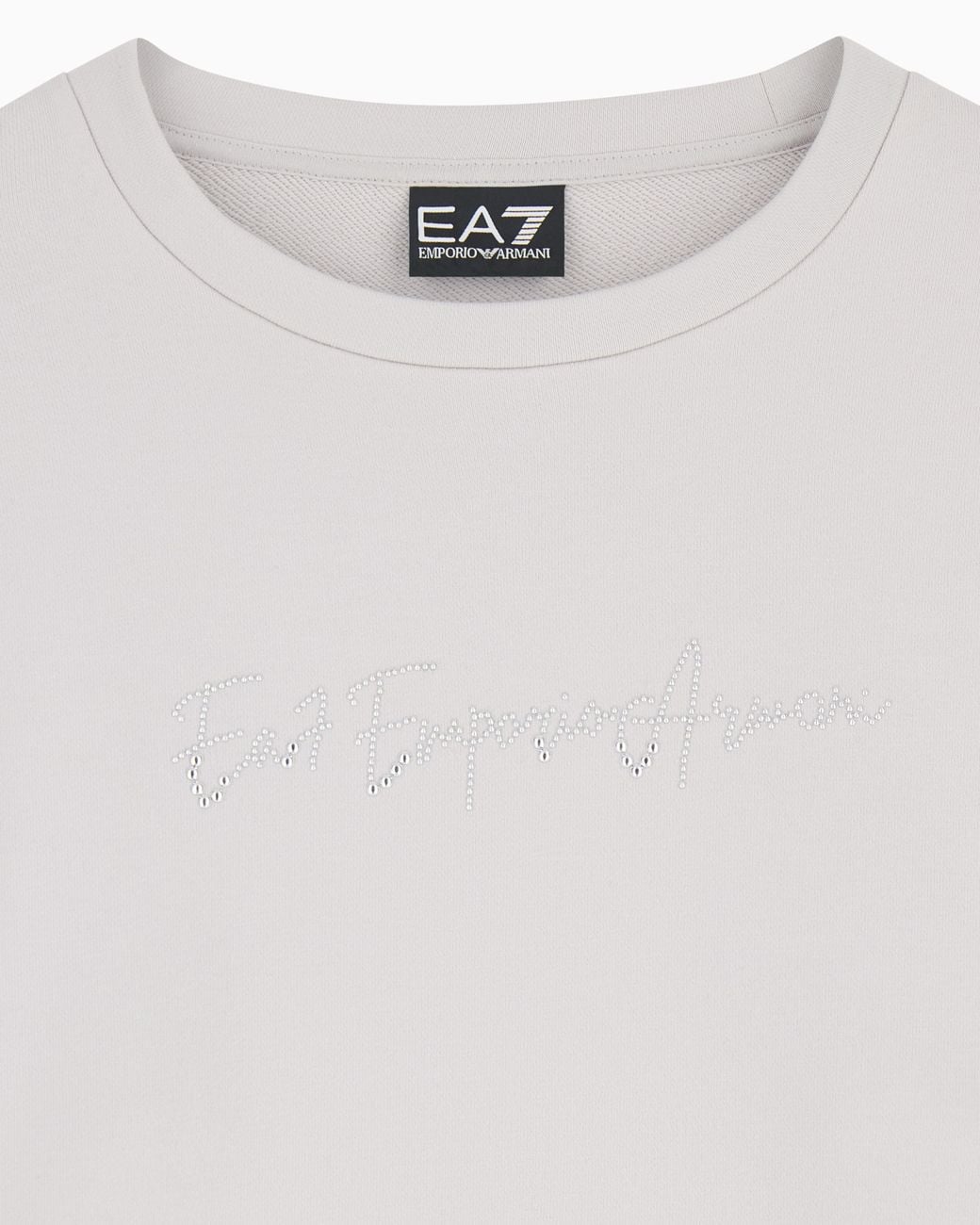 EA7 White Tracksuit Regular Fit Cotton Jersey With Studs